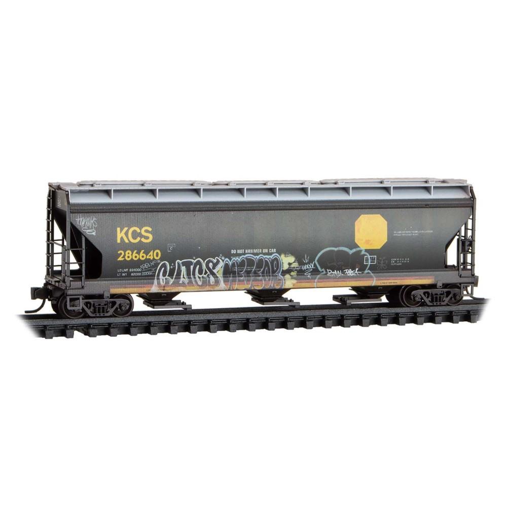 N Scale Micro-Trains MTL 98305097 KCS 3-Bay Covered Hoppers 3-Pack w/ Graffiti