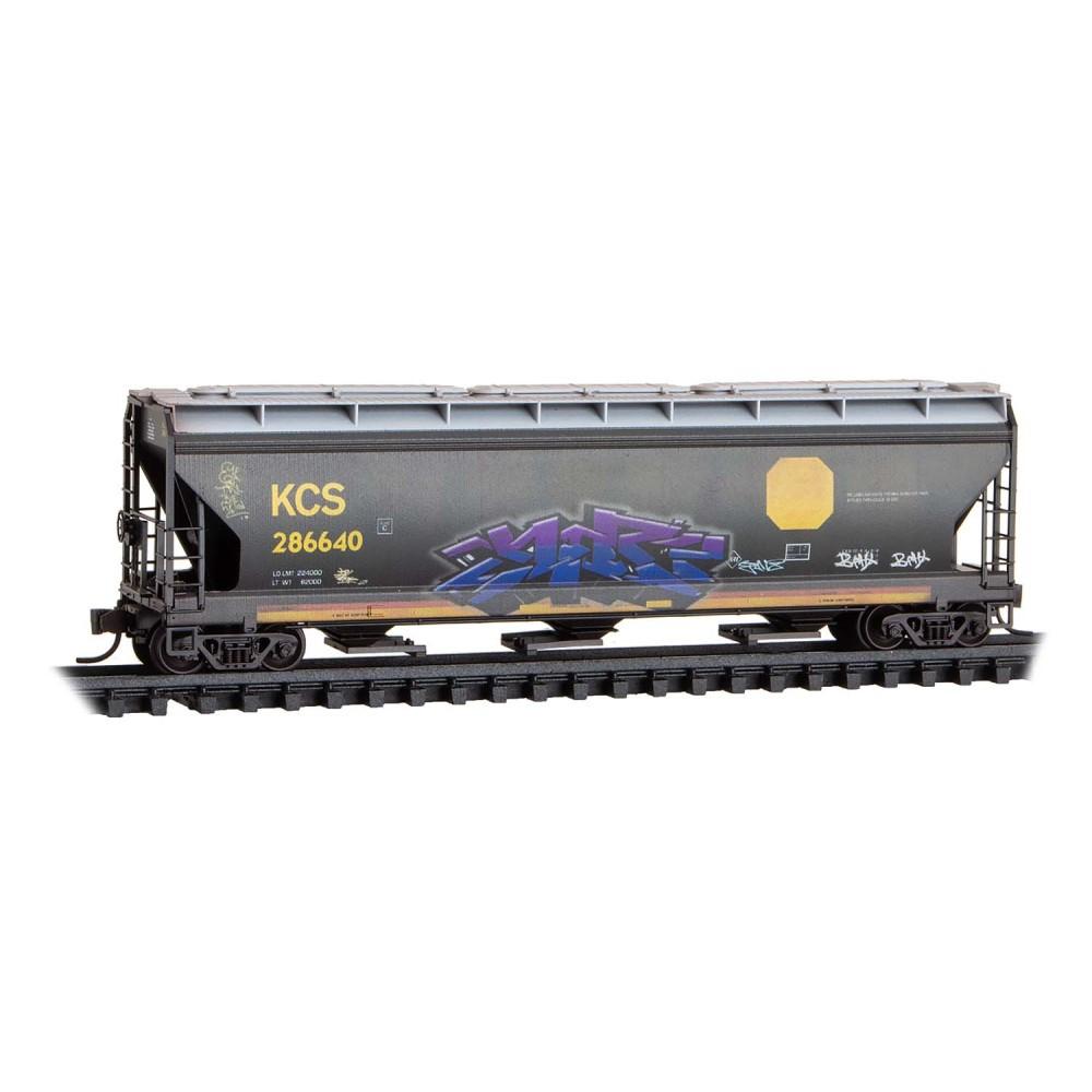 N Scale Micro-Trains MTL 98305097 KCS 3-Bay Covered Hoppers 3-Pack w/ Graffiti