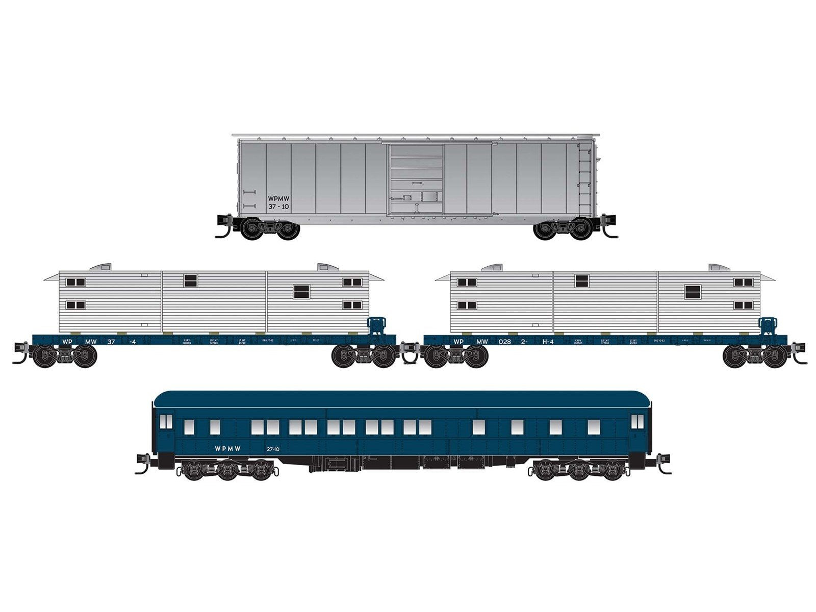 N Scale Micro-Trains MTL 98302275 WP Western Pacific MoW 4-Car Set