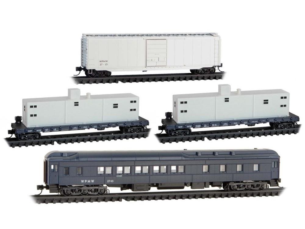 N Scale Micro-Trains MTL 98302275 WP Western Pacific MoW 4-Car Set