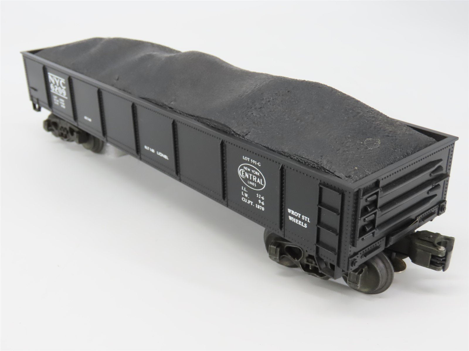 O Gauge 3-Rail Lionel 6-6209 NYC New York Central Gondola w/Coal Load #6209