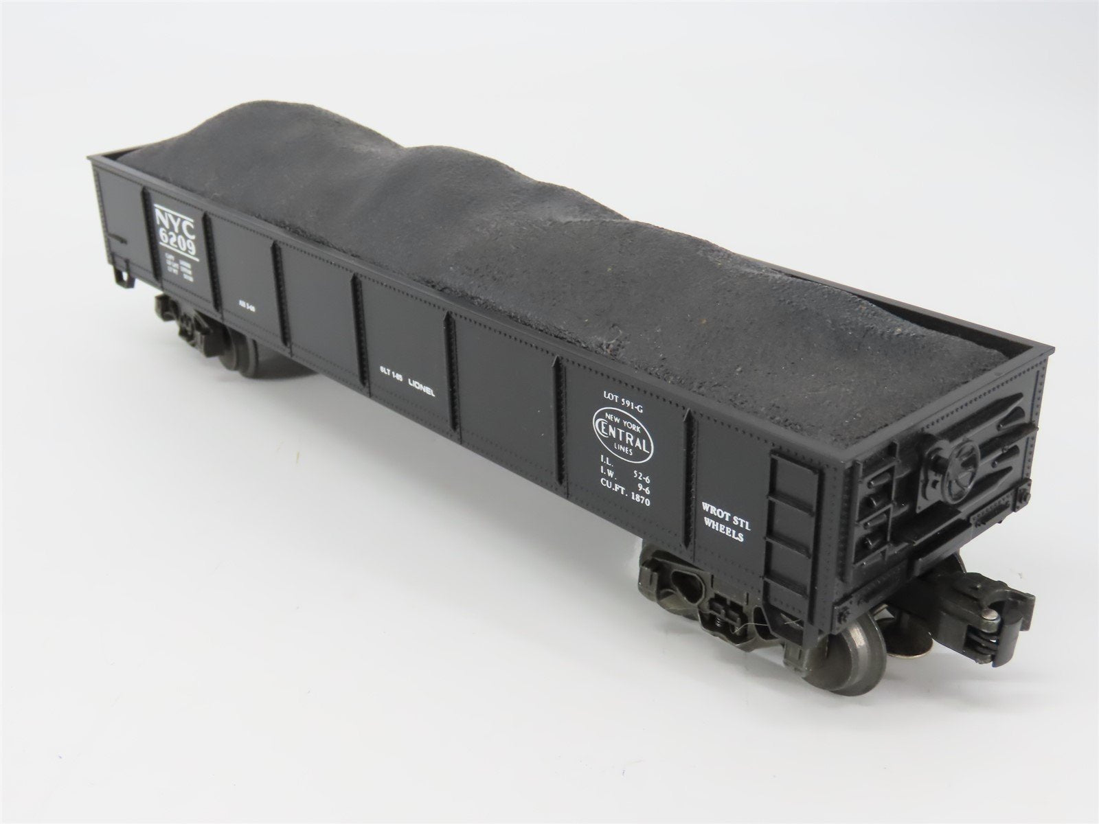 O Gauge 3-Rail Lionel 6-6209 NYC New York Central Gondola w/Coal Load #6209