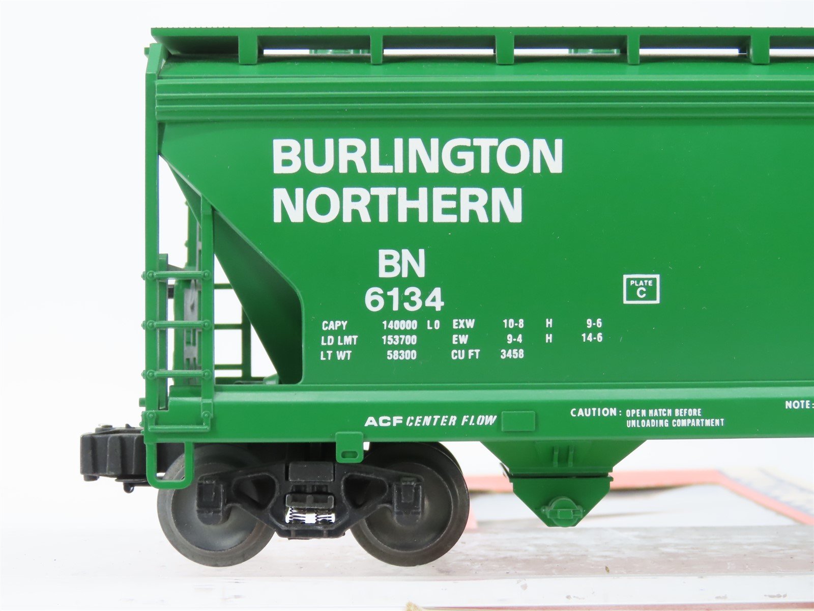 O Gauge 3-Rail Lionel 6-6134 BN Burlington Northern 2 Bay ACF Hopper #6134