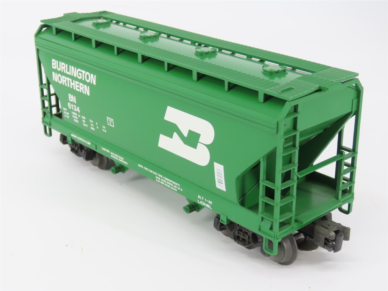 O Gauge 3-Rail Lionel 6-6134 BN Burlington Northern 2 Bay ACF Hopper #6134