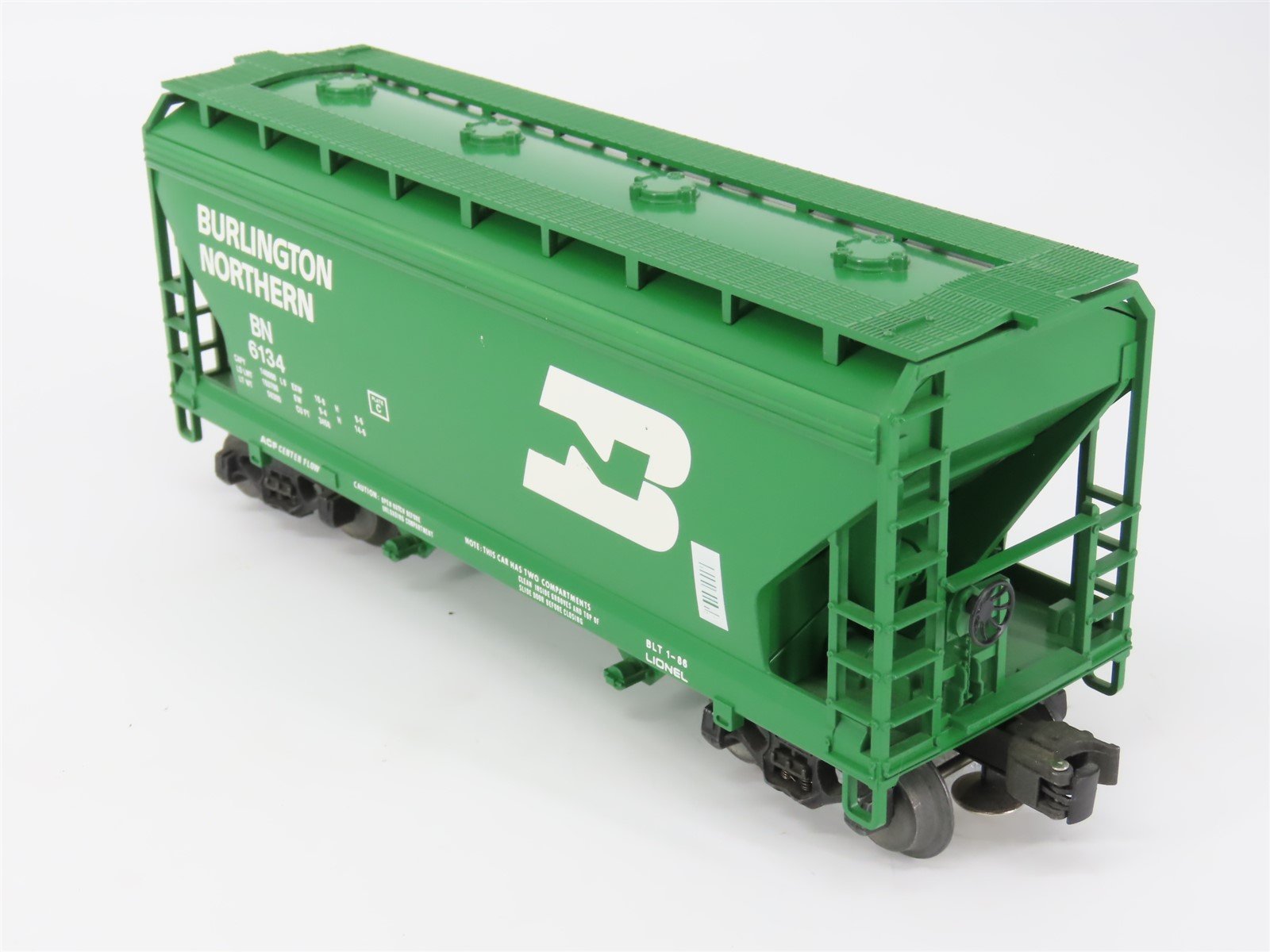 O Gauge 3-Rail Lionel 6-6134 BN Burlington Northern 2 Bay ACF Hopper #6134