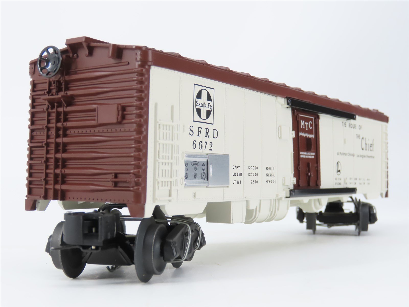 O Gauge 3-Rail Lionel SFRD Santa Fe Route of the Chief Reefer #6672