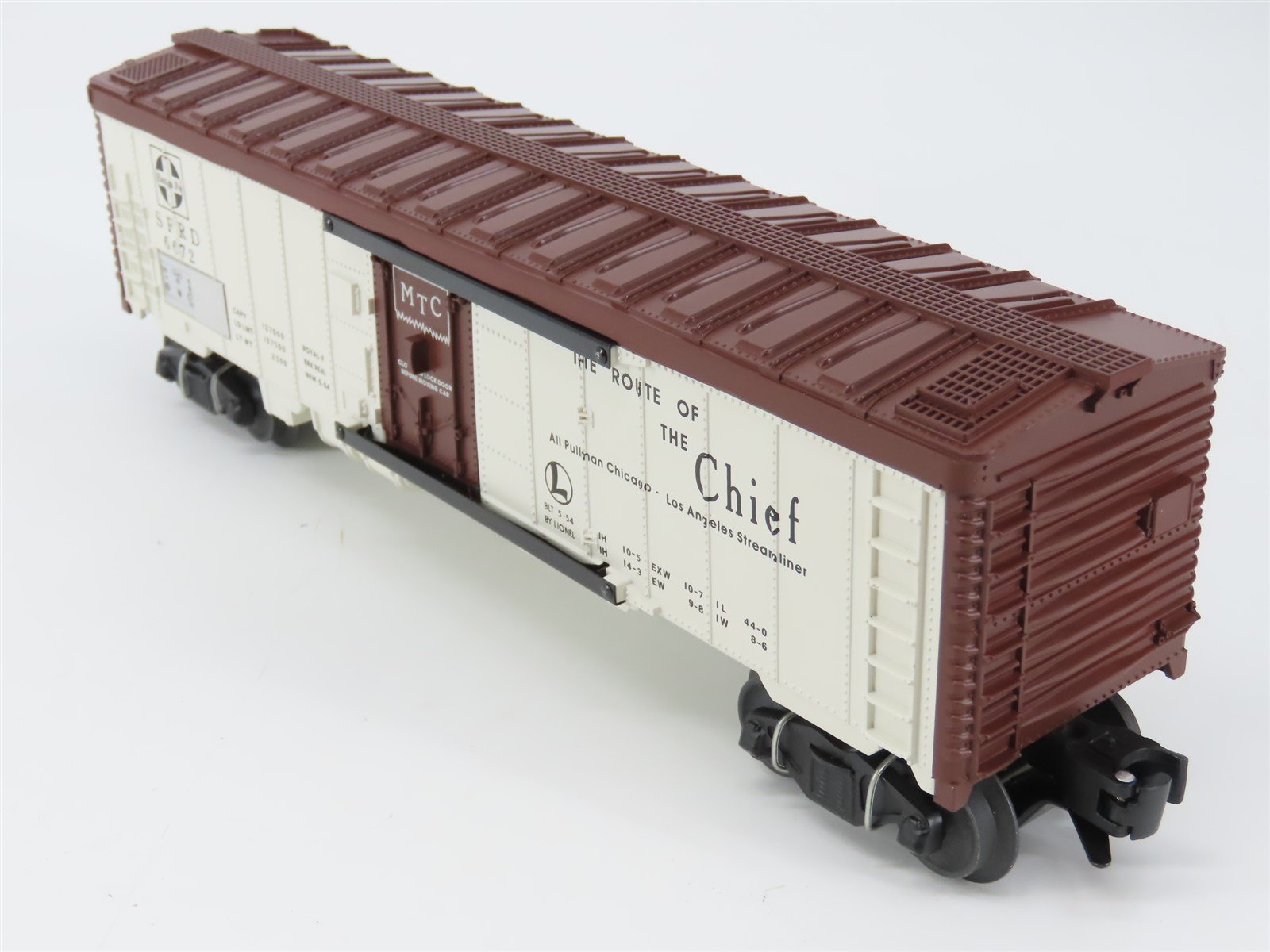O Gauge 3-Rail Lionel SFRD Santa Fe Route of the Chief Reefer #6672