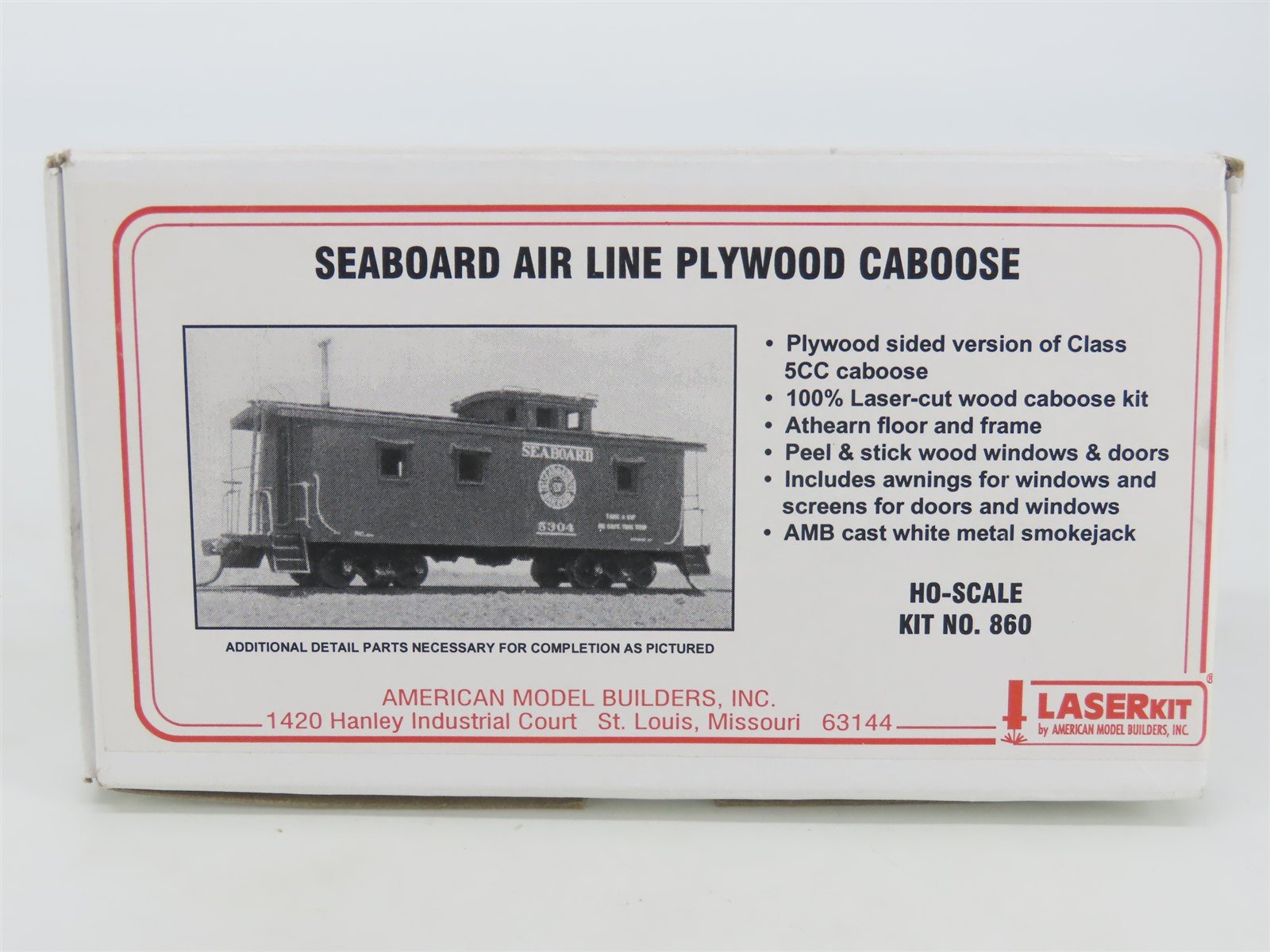 HO Laserkit #860 SAL Seaboard Air Line Plywood Caboose w/ Added Details & Notes