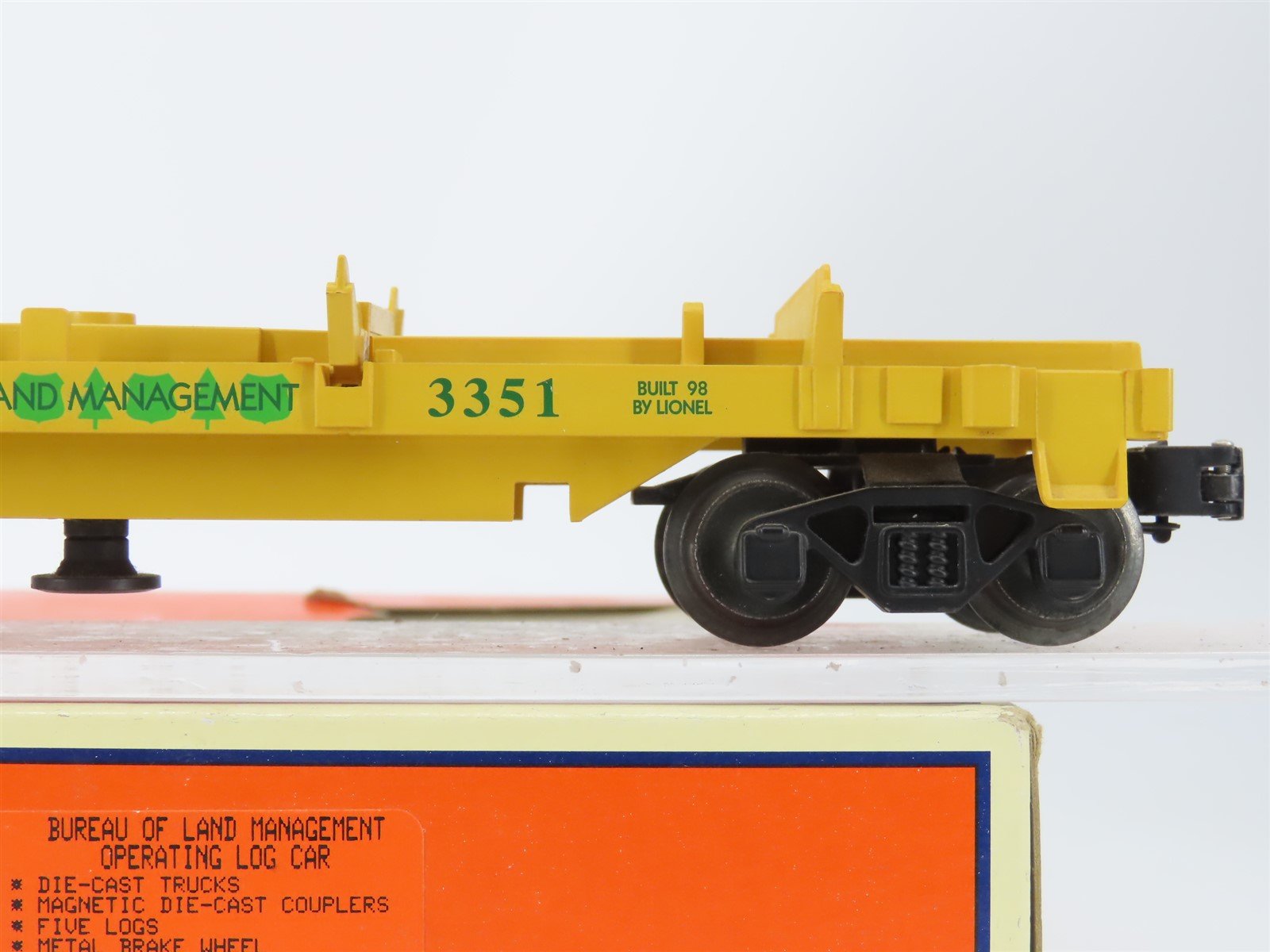 O Gauge 3-Rail Lionel 6-16765 Bureau of Land Management Operating Log Car 3351
