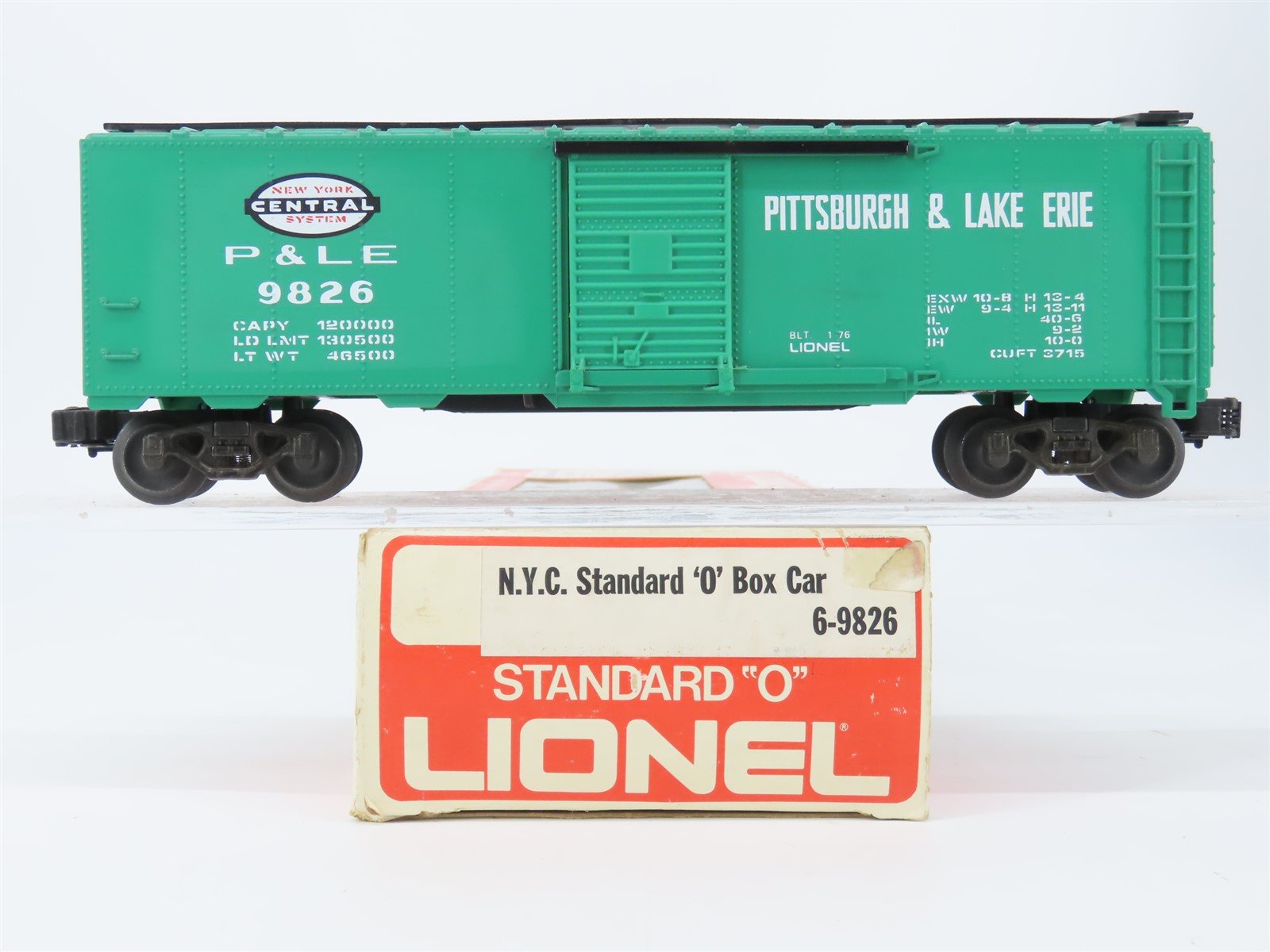 O Gauge 3-Rail Lionel 6-9826 NYC P&LE Pittsburgh & Lake Erie Boxcar #9826