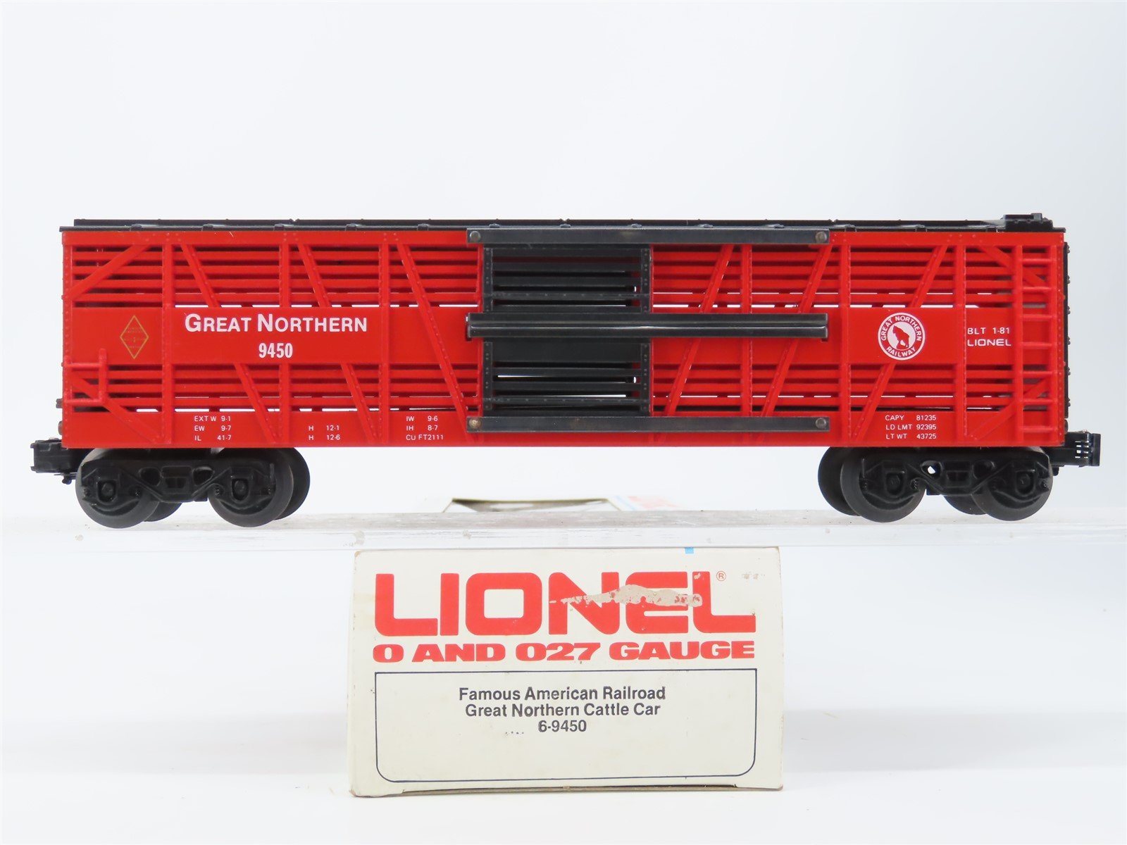 O Gauge 3-Rail Lionel 6-9450 GN Great Northern Stock Car #9450