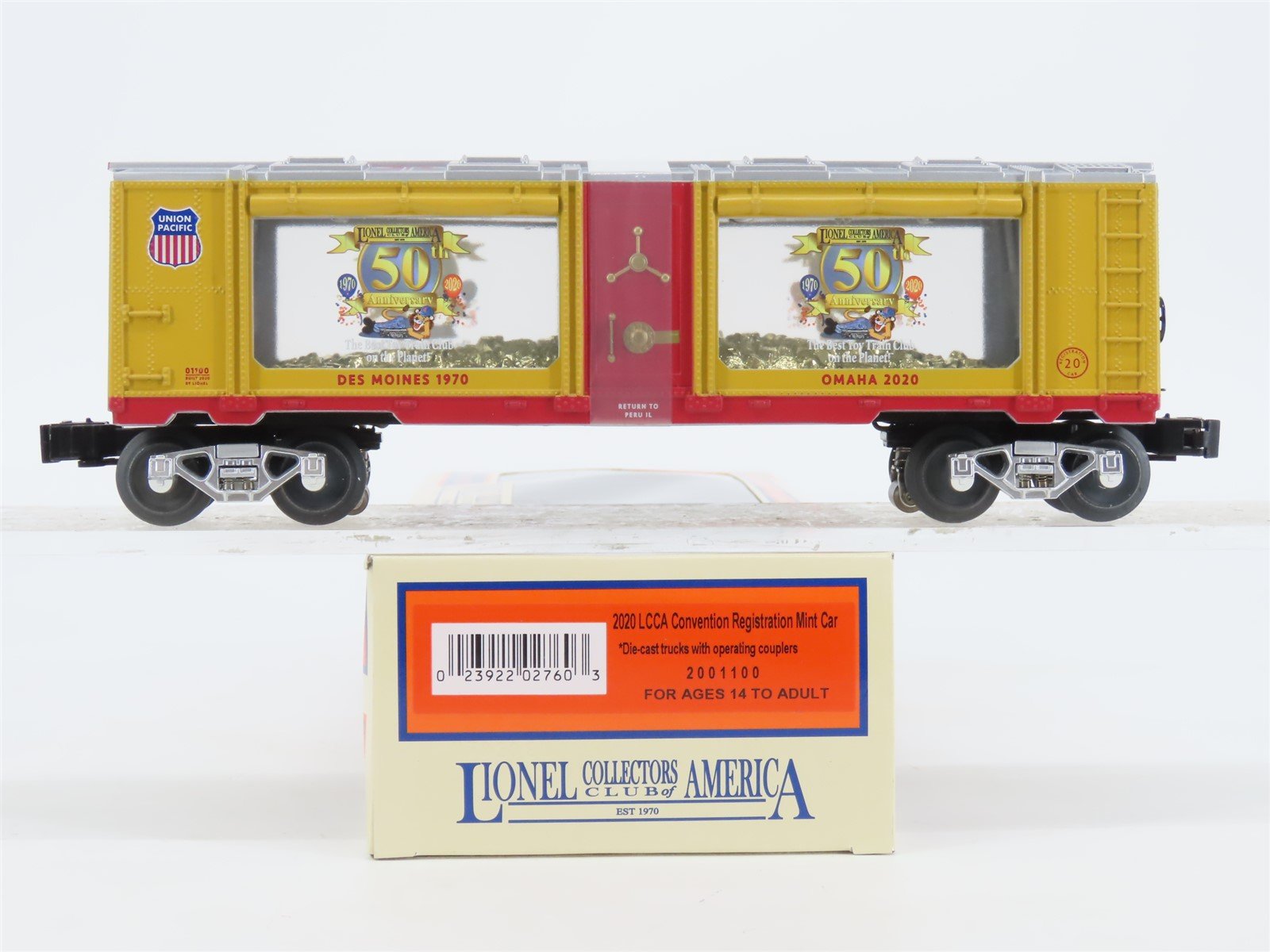 O Gauge 3-Rail Lionel 2001100 LCCA 2020 Convention Registration Mint Car #001100