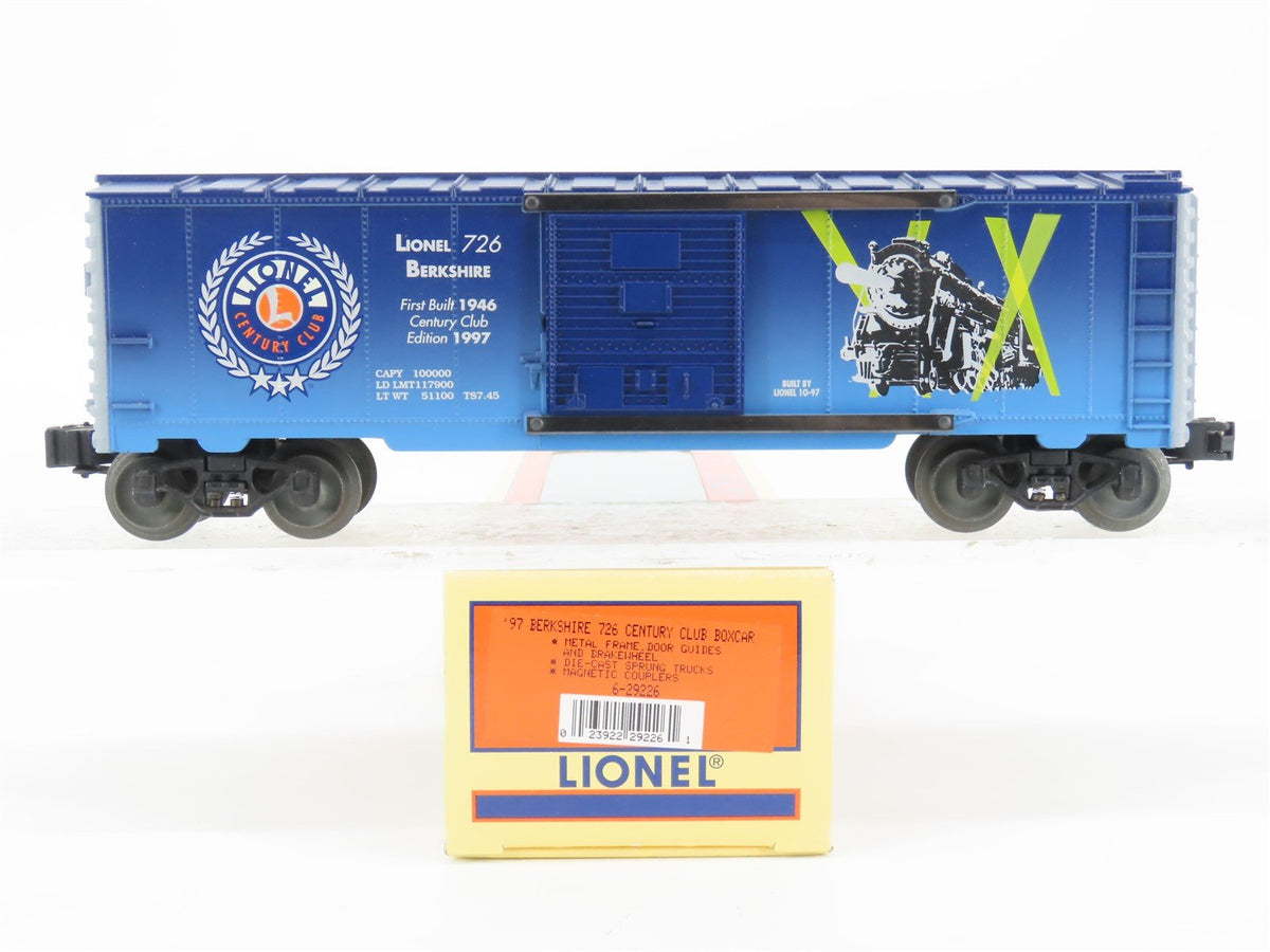 O Gauge 3-Rail Lionel 6-29226 Berkshire 1997 Century Club Box Car #726