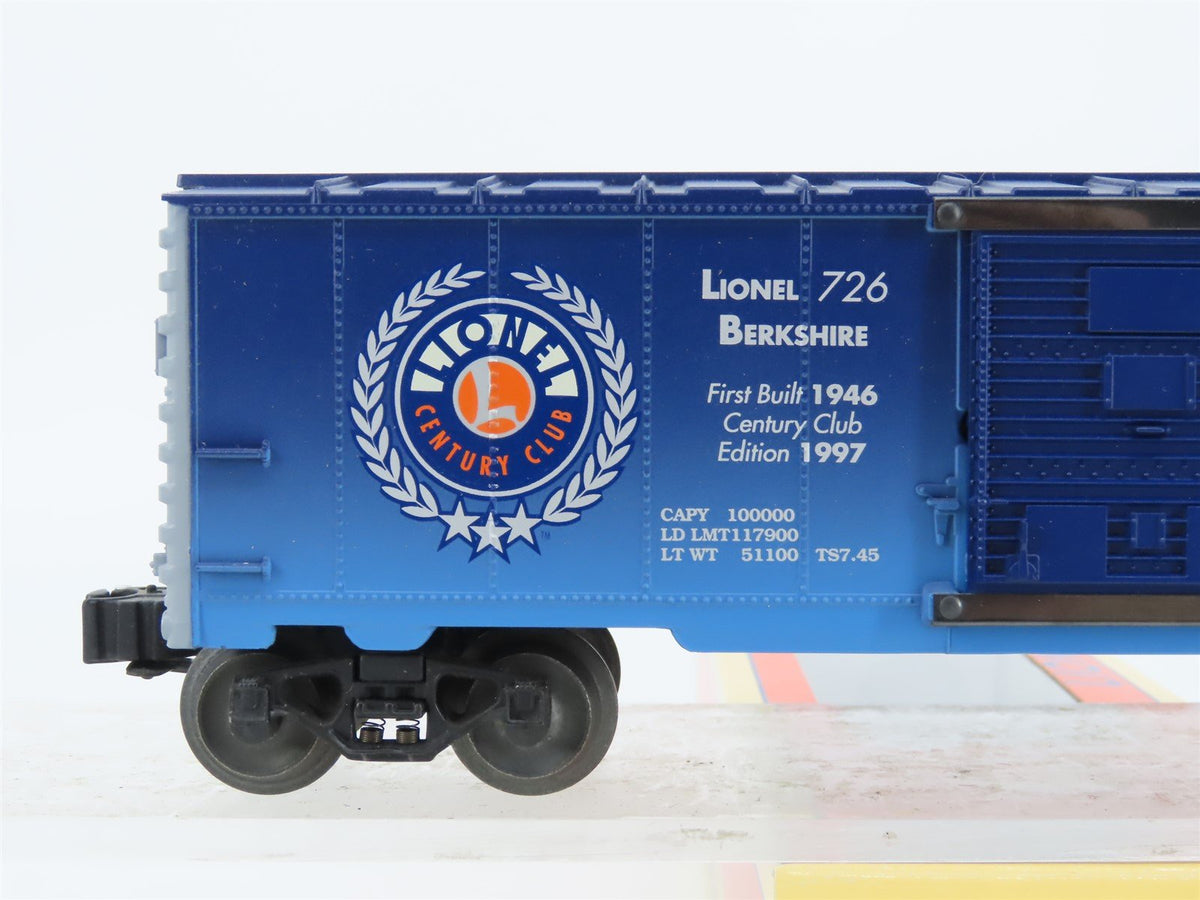 O Gauge 3-Rail Lionel 6-29226 Berkshire 1997 Century Club Box Car #726