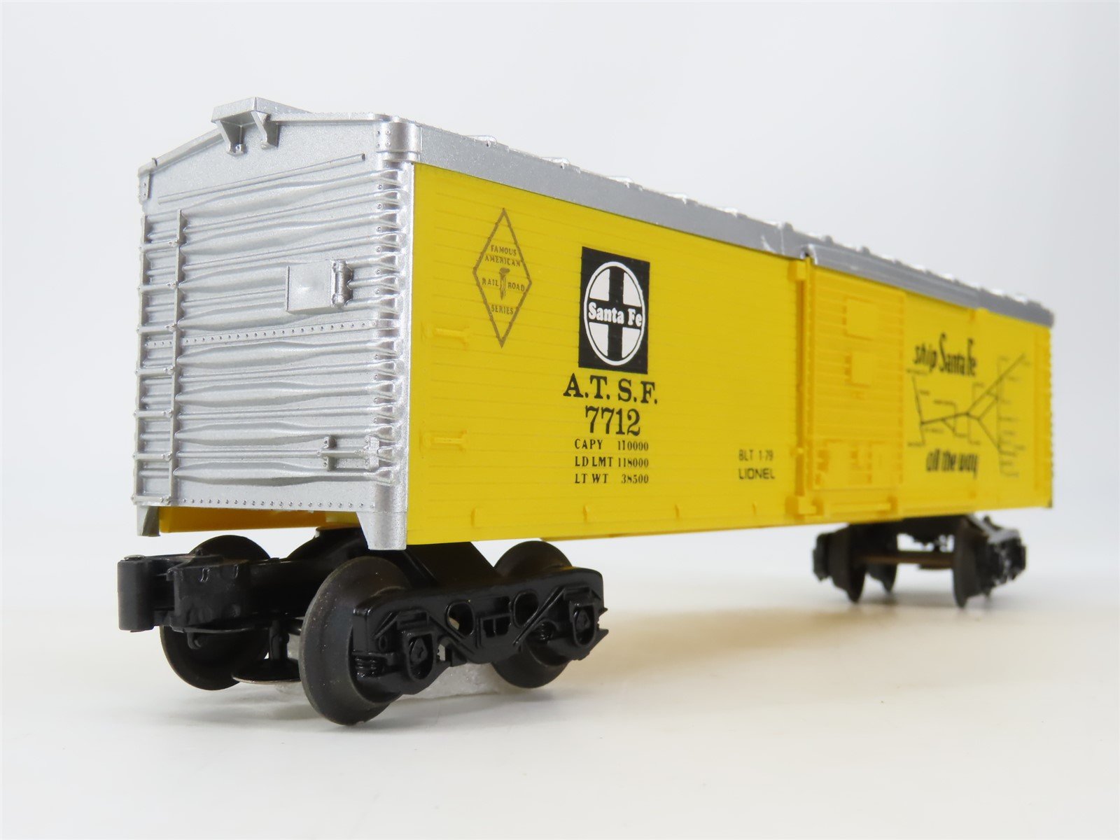 O Gauge 3-Rail Lionel 6-7712 ATSF Santa Fe Ship Santa Fe all the Way Boxcar 7712