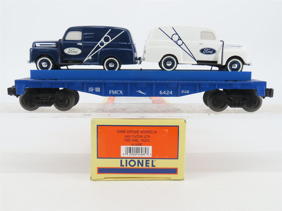 O Gauge 3-Rail Lionel 6-16985 FMCX Eastwood Flat Car #6424 w/ Ford Trucks