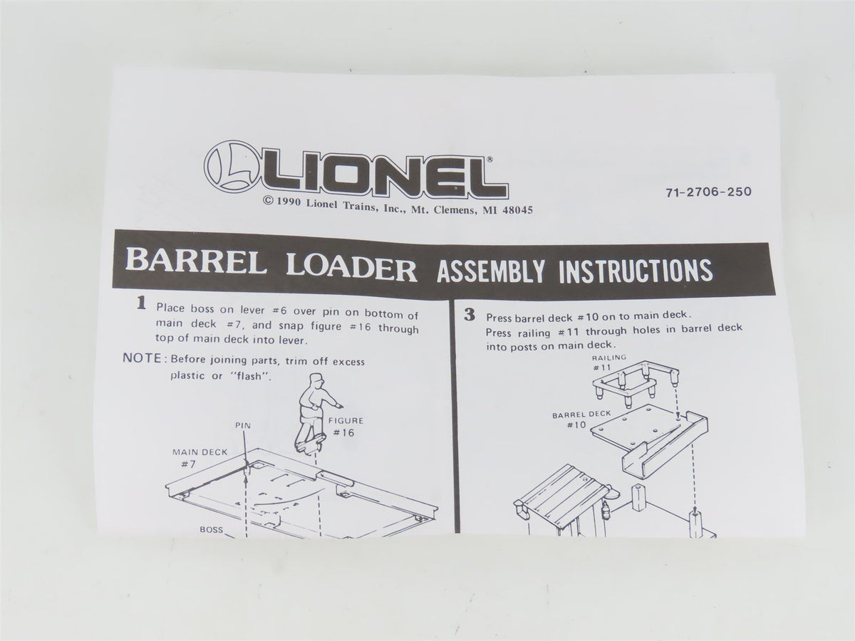 O 1/48 Scale Lionel Kit #6-12706 Barrel Loader Building