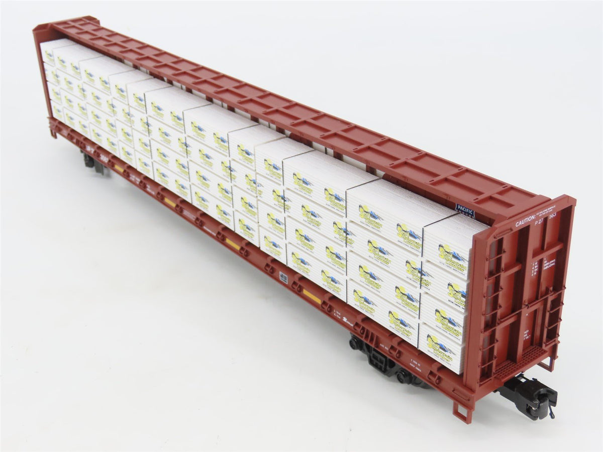 O Gauge 3-Rail MTH 20-95351 UP Center Beam Flat Car 273603 w/ Lumber Load 2-Pack
