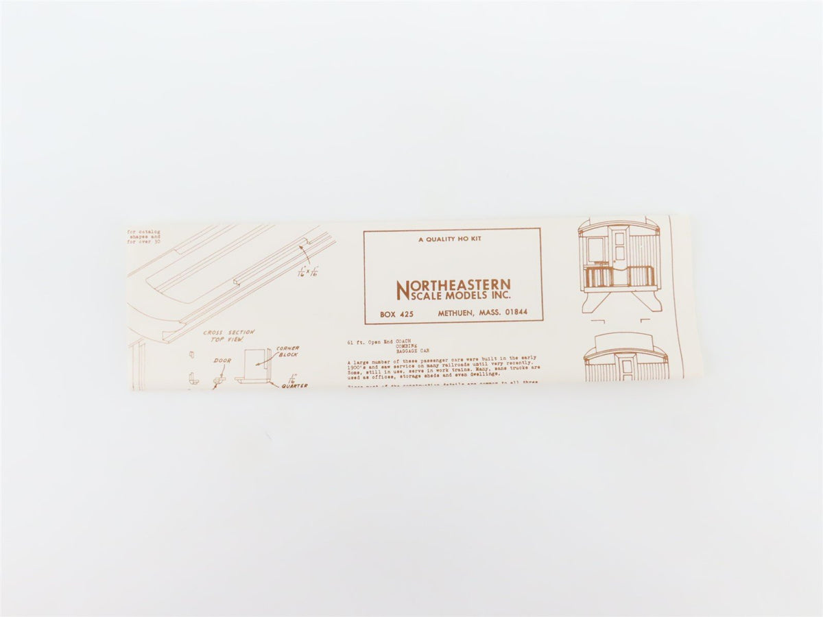 HO Scale Northeastern Scale Models Kit HP-1 Open Platform Coach Passenger Car
