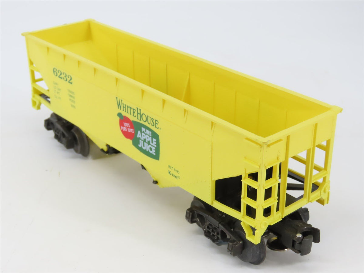 O Gauge 3-Rail K-Line K-6232 Whitehouse Apple Juice Two Bay Hopper #6232