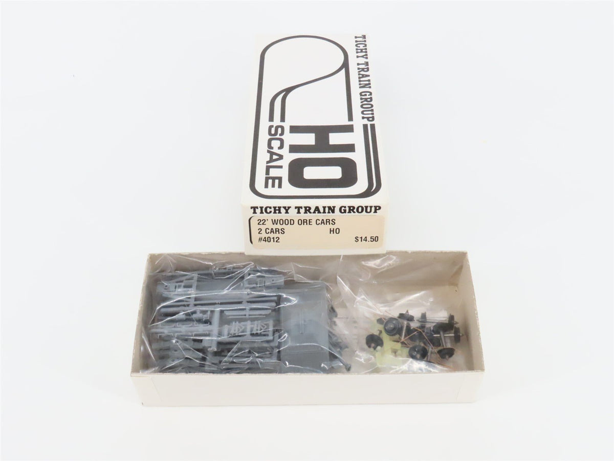 HO Scale Tichy Train Group Kit 4012 Undecorated 22&#39; Wood Ore Cars (2 Cars)