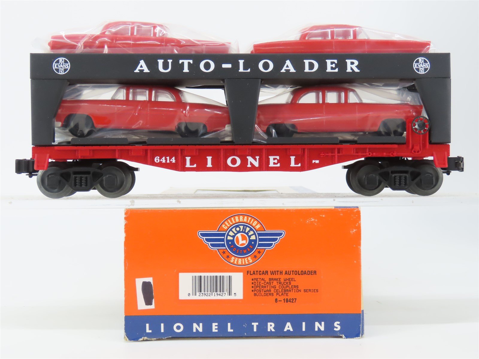 O Gauge 3-Rail Lionel 6-19427 Lionel Flatcar w/Autoloader & Autos #6414