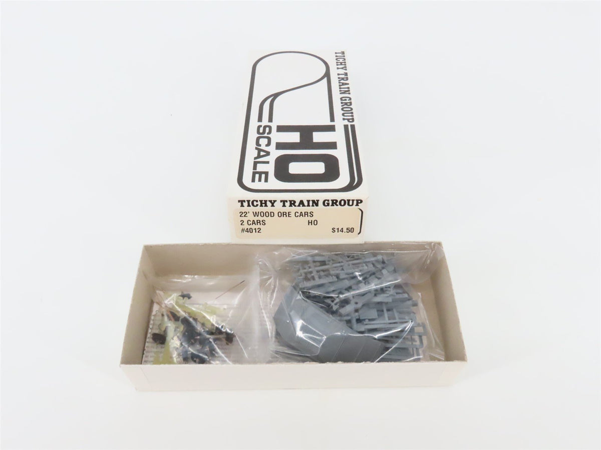 HO Scale Tichy Train Group Kit 4012 Undecorated 22&#39; Wood Ore Cars (2 Cars)