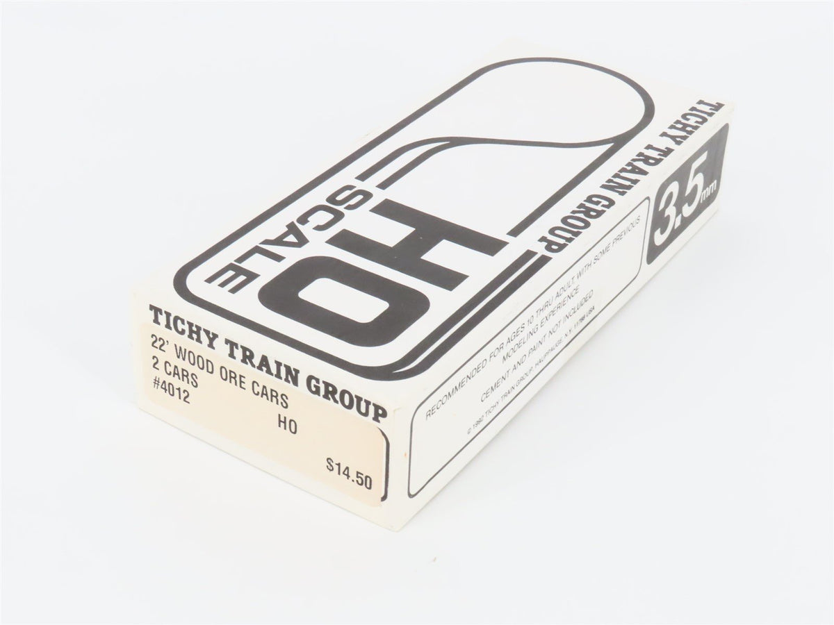 HO Scale Tichy Train Group Kit 4012 Undecorated 22&#39; Wood Ore Cars (2 Cars)