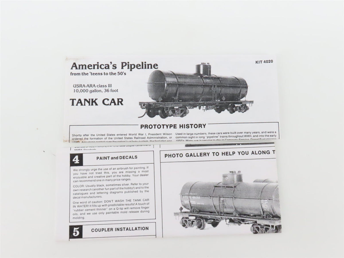 HO Scale Tichy Train Group Kit 4020 Undecorated 54&quot; Single Dome Tank Car