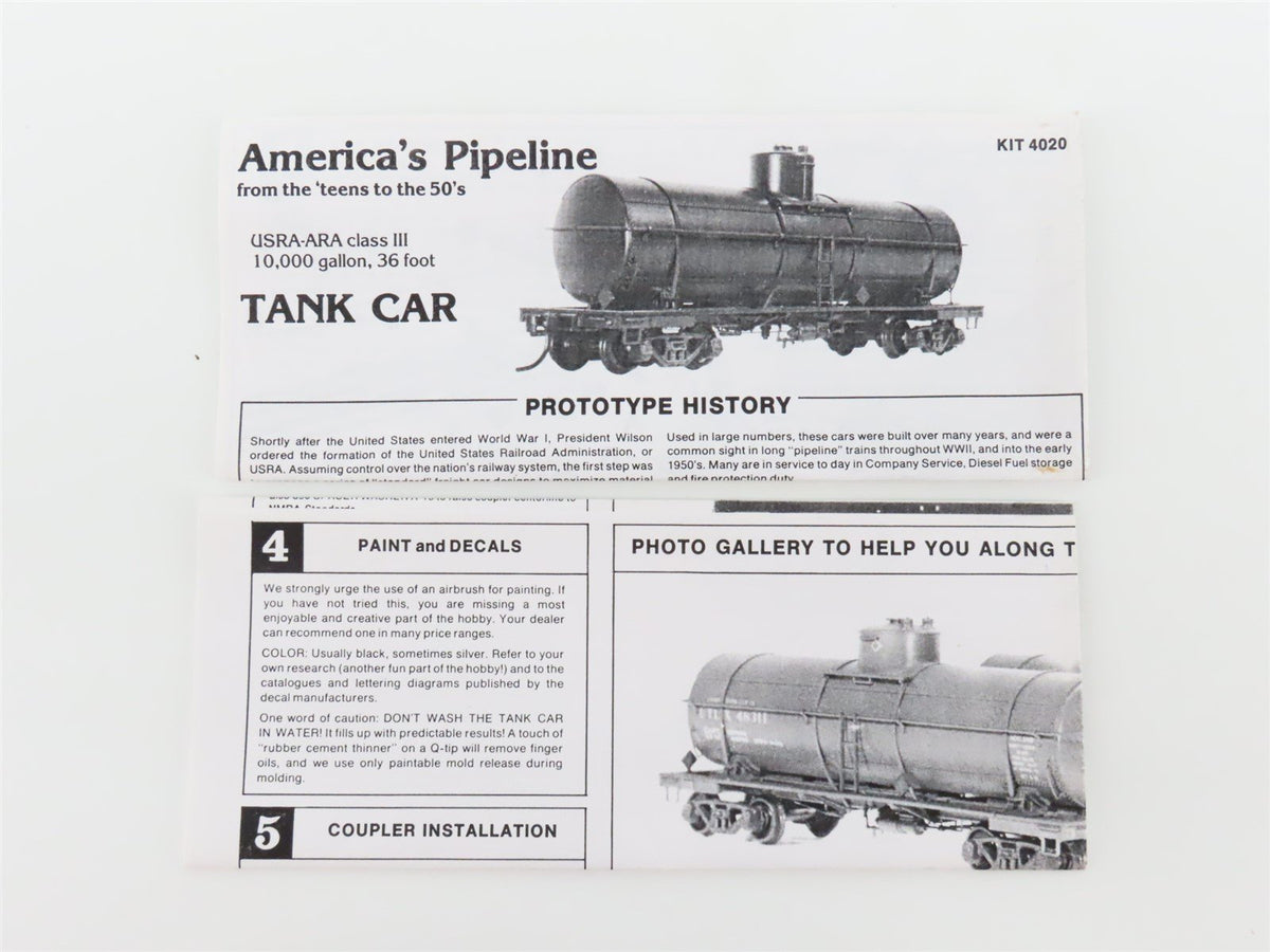 HO Scale Tichy Train Group Kit 4020 Undecorated 54&quot; Single Dome Tank Car