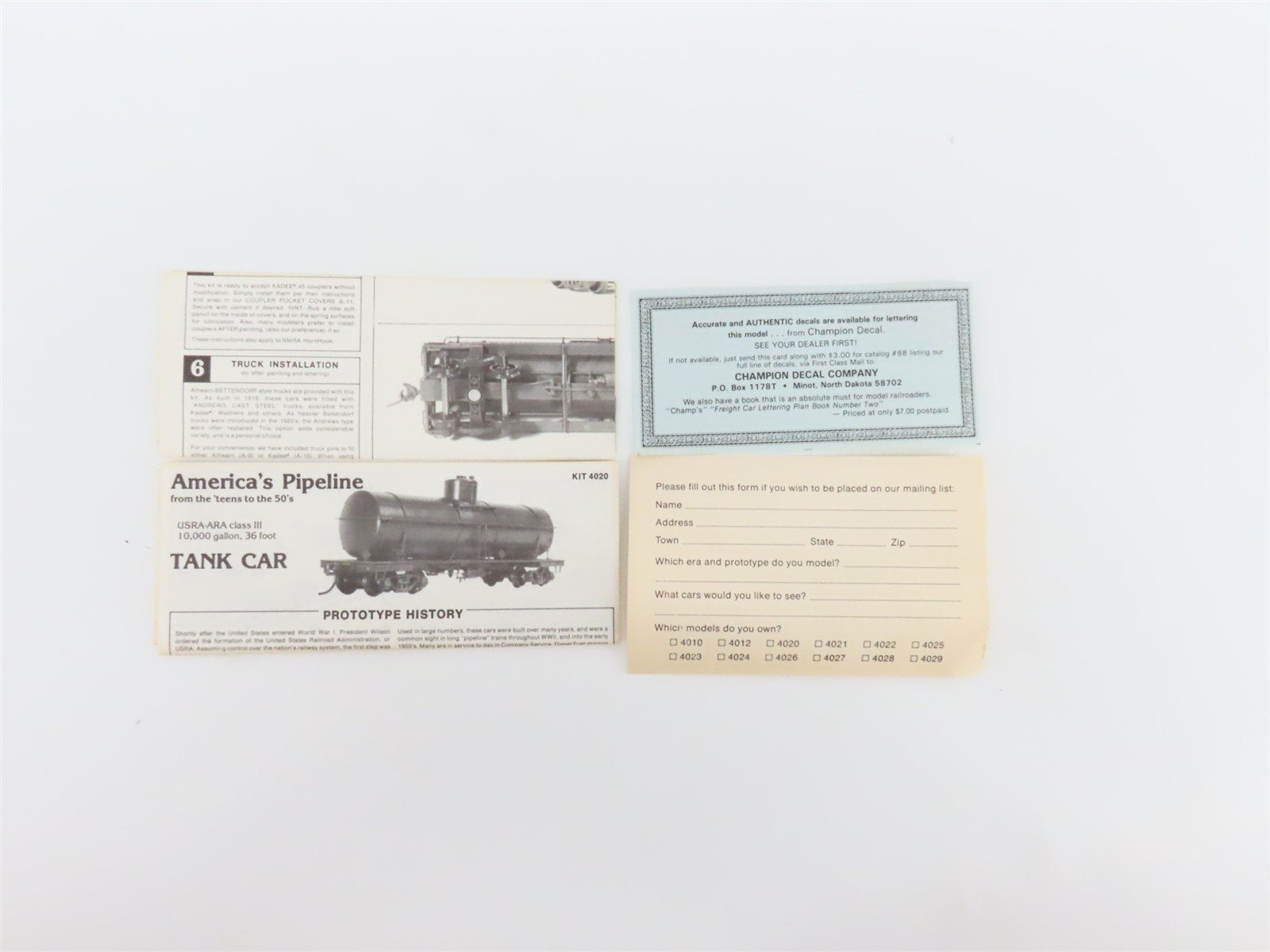 HO Scale Tichy Train Group Kit 4020 USRA/ARAIII 10K Gallon Single Dome Tank Car