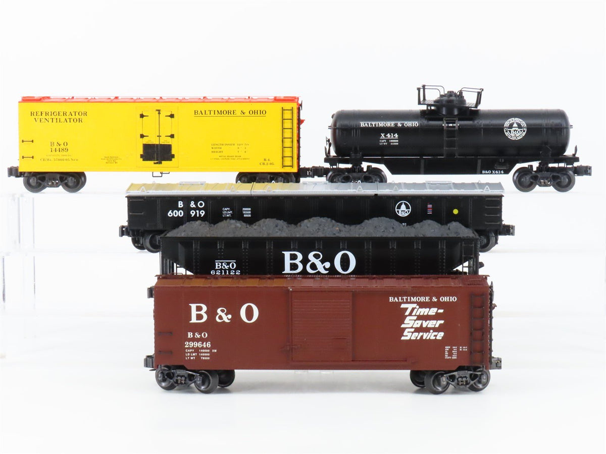 O Gauge 3-Rail K-Line K623-1098A B&amp;O Baltimore &amp; Ohio Freight Car 5-Pack