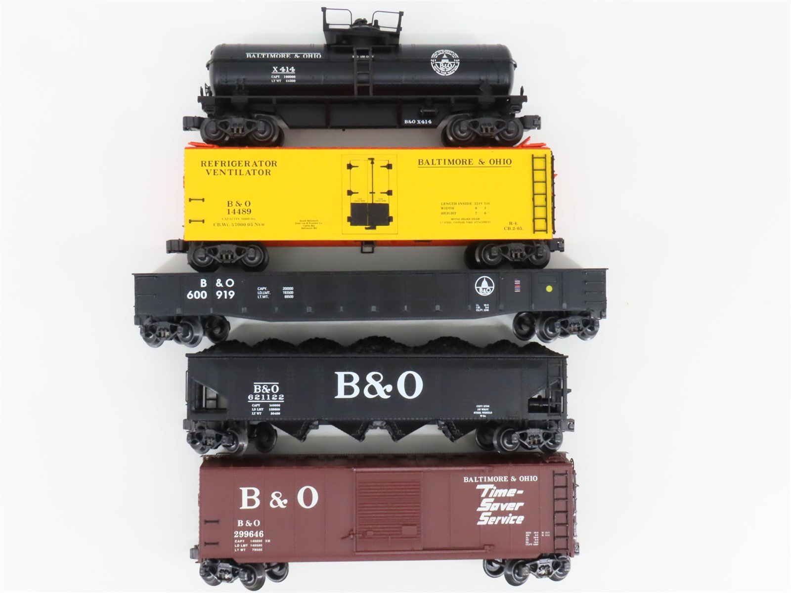 O Gauge 3-Rail K-Line K623-1098A B&O Baltimore & Ohio Freight Car 5-Pack