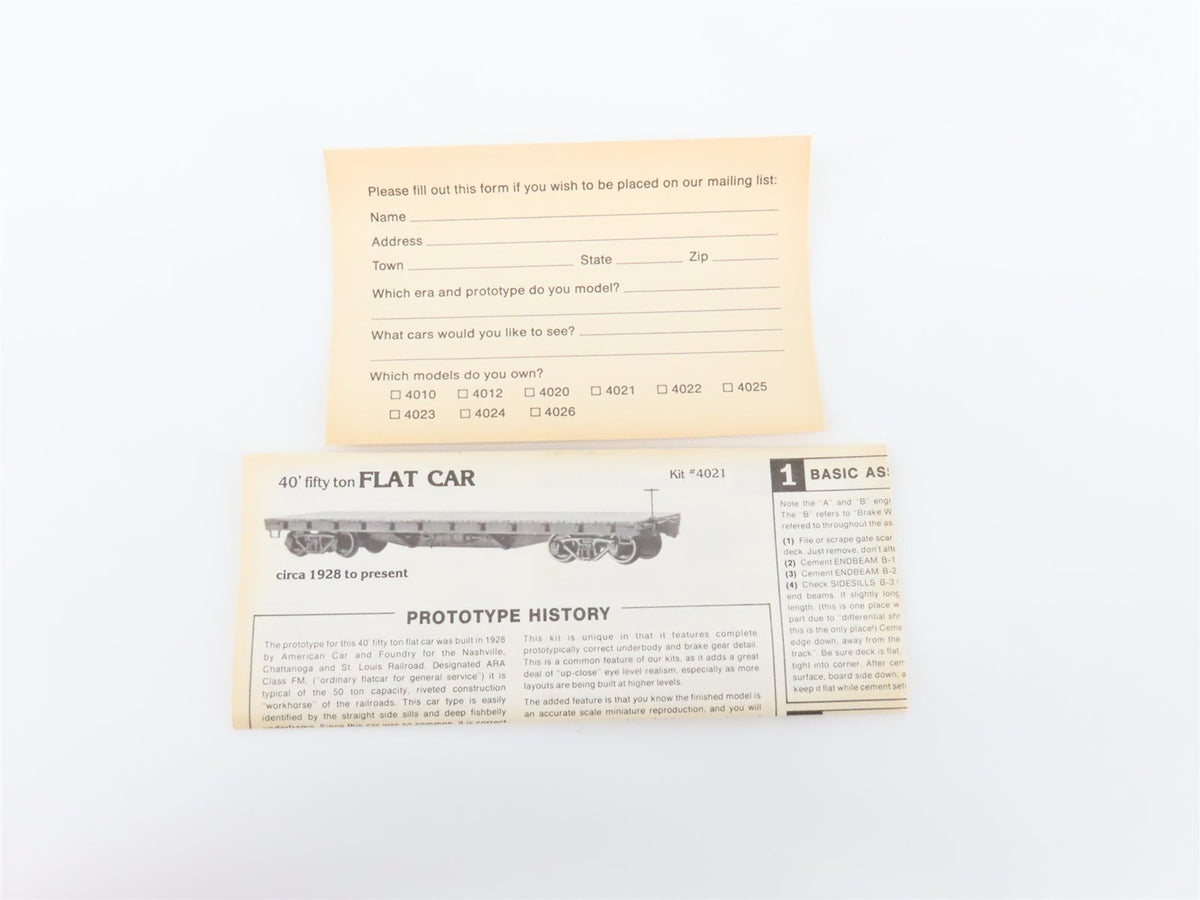 HO Scale Tichy Train Group Kit 4021 Undecorated 40&#39; 50-Ton Flat Car