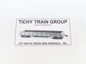HO Scale Tichy Train Group Kit 4040 Undecorated 40' Wood Side Gondola