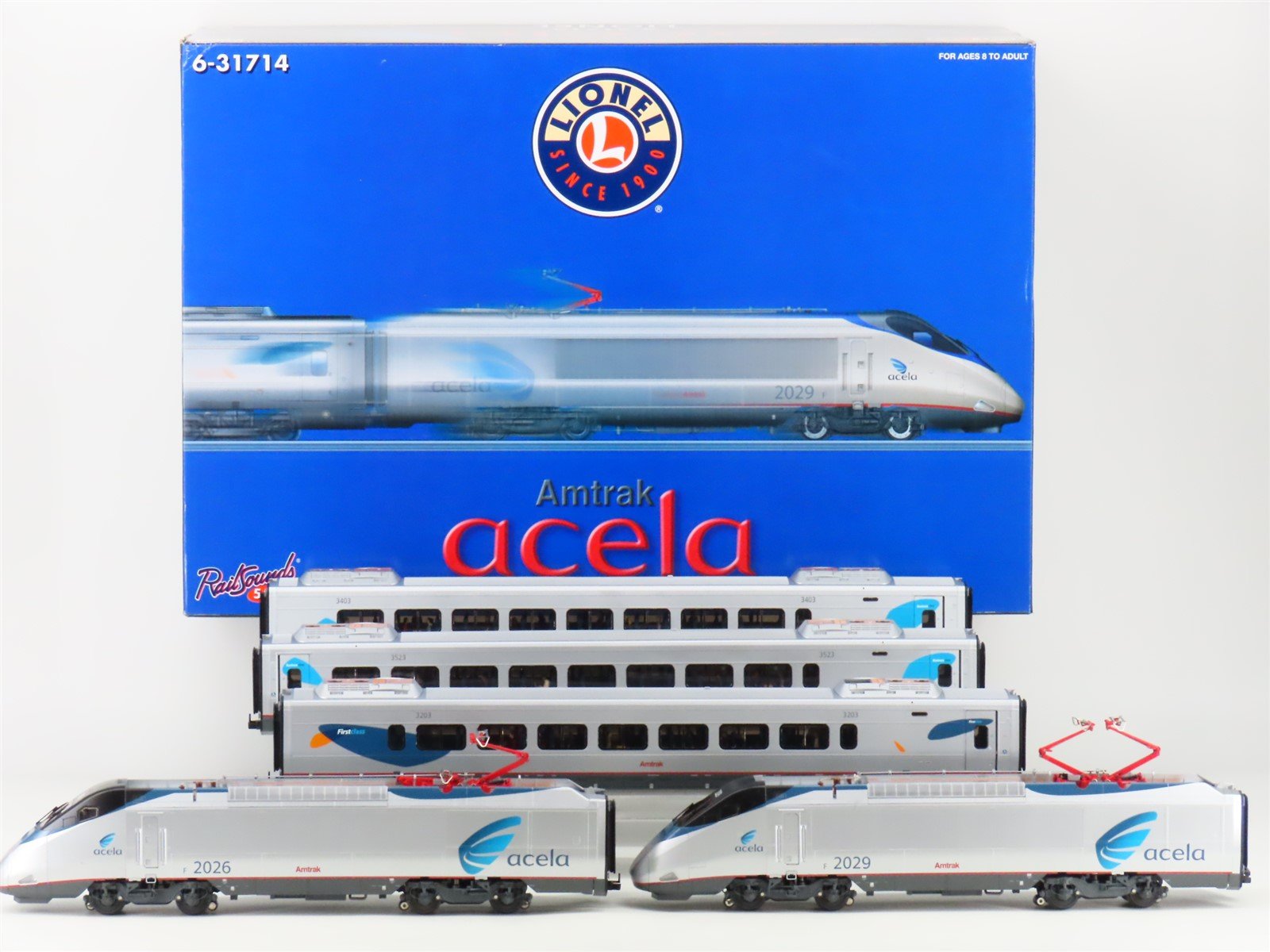 O Gauge 3-Rail Lionel 6-31714 Amtrak Acela Electric Passenger Train Set