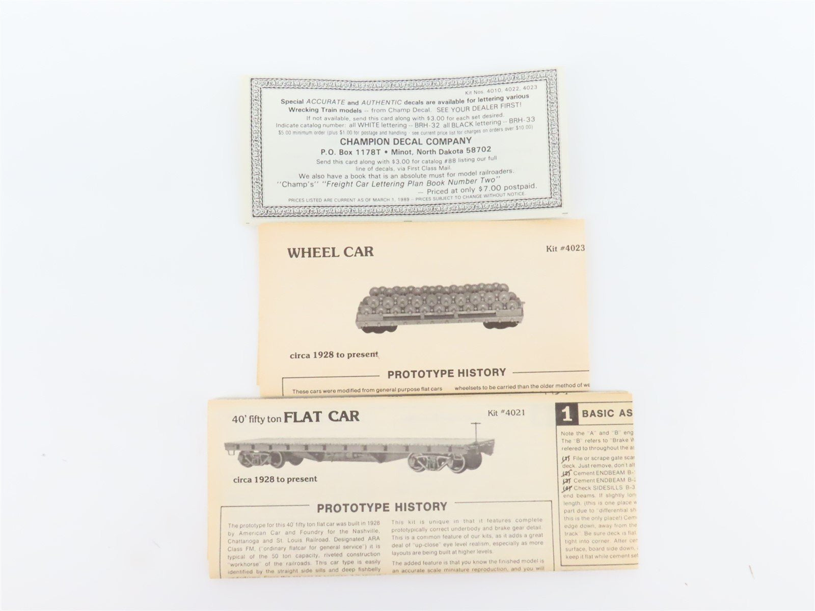 HO Scale Tichy Train Group Kit 4023 Undecorated Wheel Car