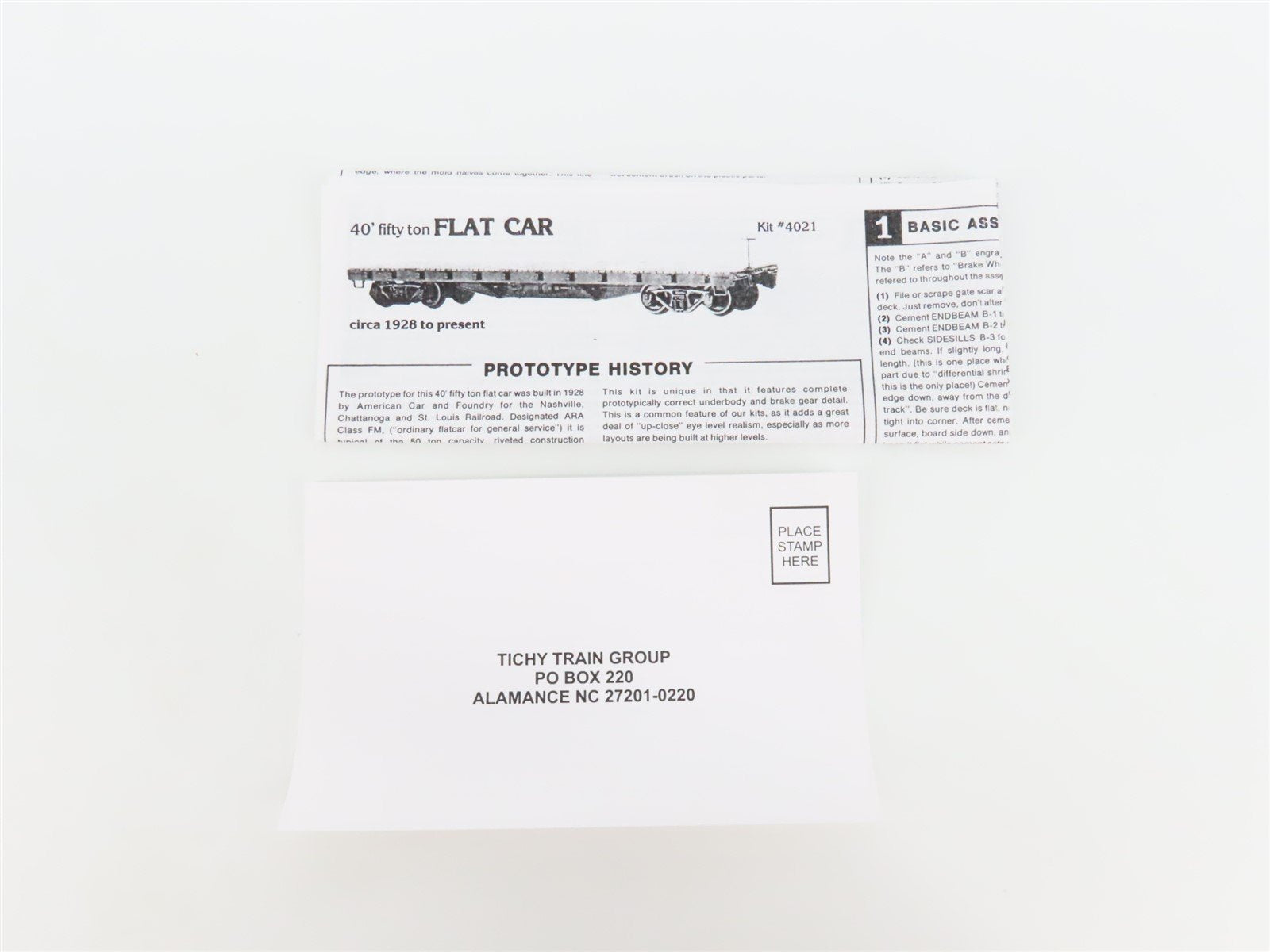 HO Scale Tichy Train Group Kit 4021 Undecorated 40' 50-Ton Flat Car