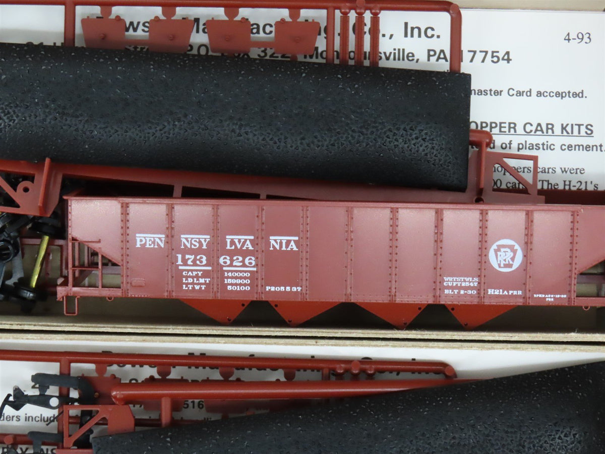 LOT of 12 HO Scale Bowser Kits 54051 PRR Circle Keystone 4-Bay Hoppers w/ Loads