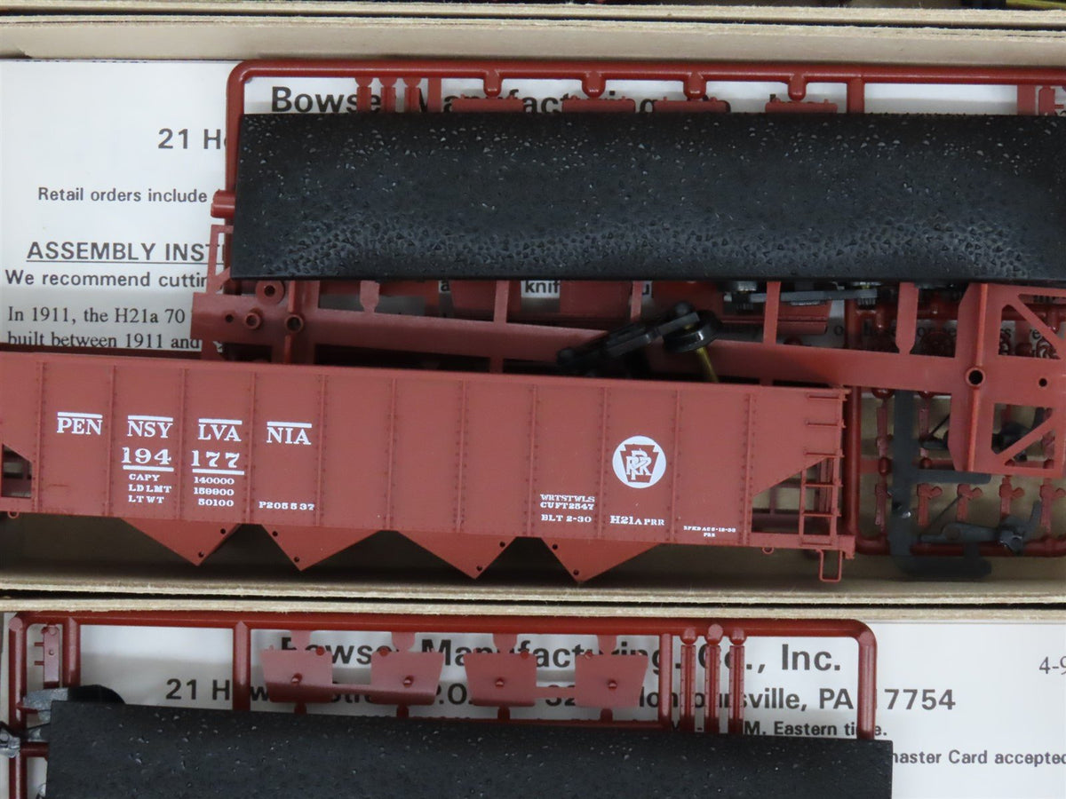 LOT of 12 HO Scale Bowser Kits 54051 PRR Circle Keystone 4-Bay Hoppers w/ Loads