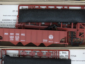 LOT of 12 HO Scale Bowser Kits 54051 PRR Circle Keystone 4-Bay Hoppers w/ Loads