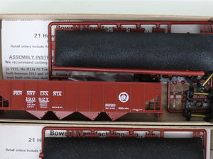 LOT of 12 HO Scale Bowser Kits 54051 PRR Circle Keystone 4-Bay Hoppers w/ Loads
