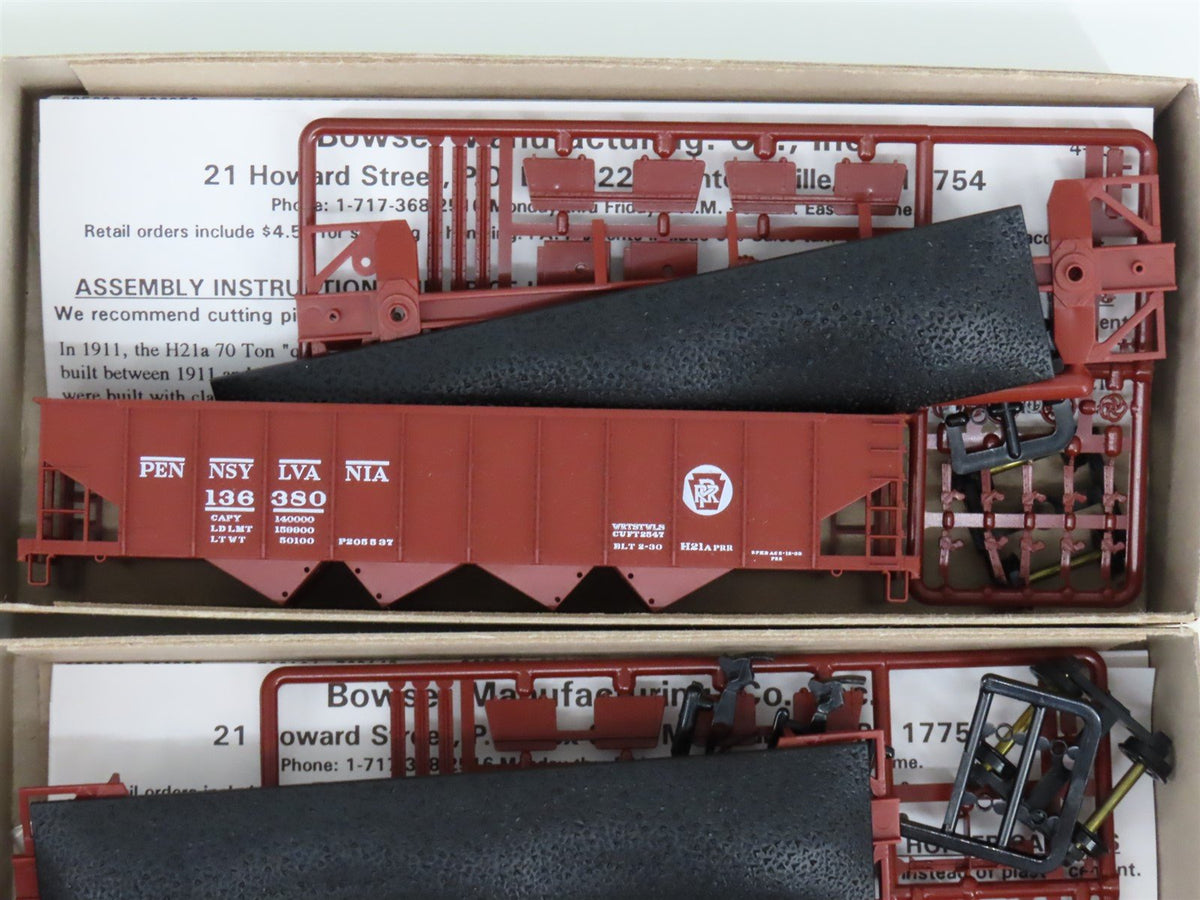 LOT of 12 HO Scale Bowser Kits 54051 PRR Circle Keystone 4-Bay Hoppers w/ Loads