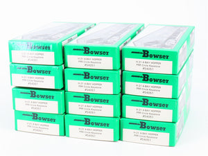 LOT of 12 HO Scale Bowser Kits 54051 PRR Circle Keystone 4-Bay Hoppers w/ Loads
