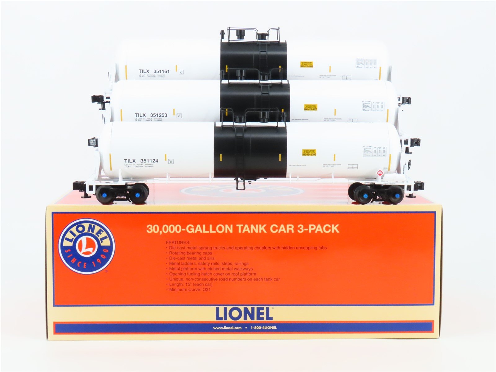 O Gauge 3-Rail Lionel 1926800 TILX 30,000 Gallon Tank Car 3-Pack