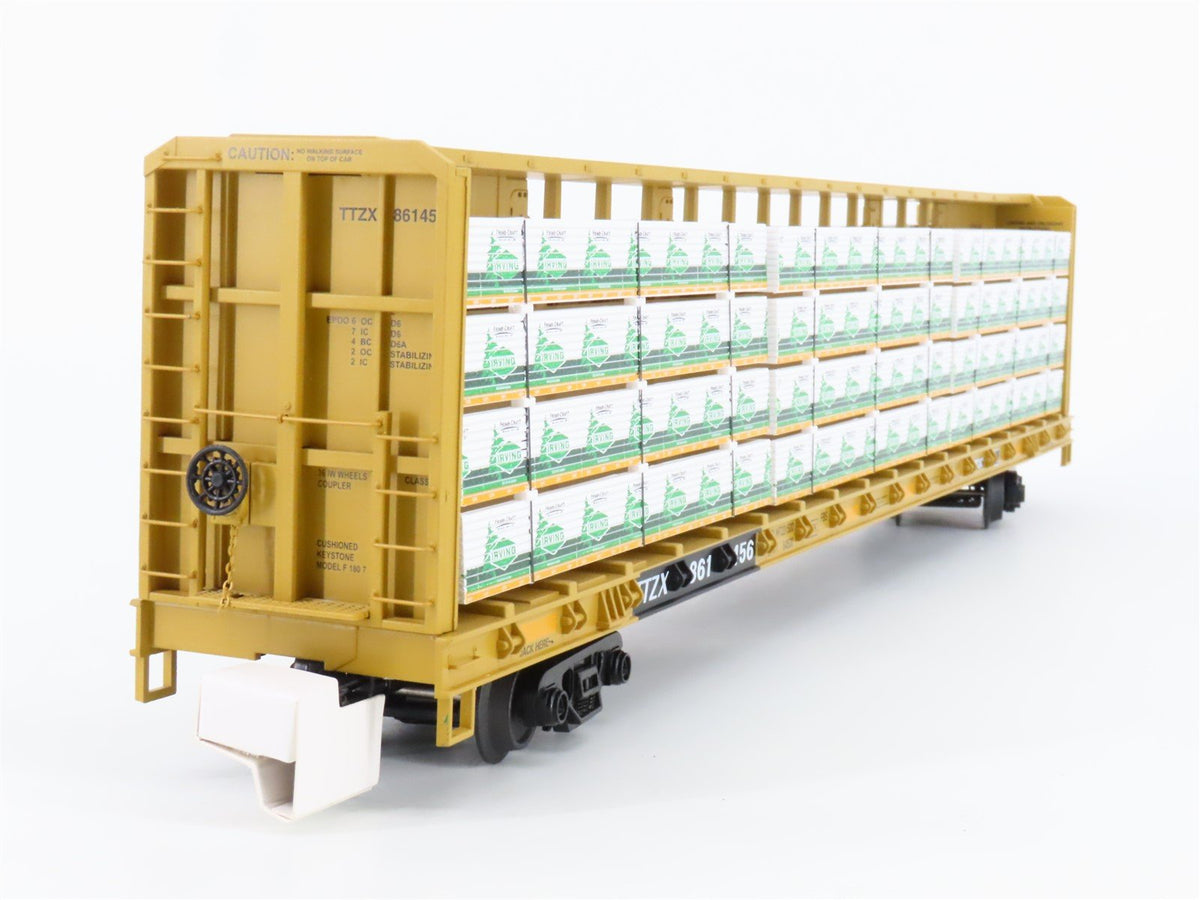 O Gauge 3-Rail MTH 20-95348 TTX TTZX Center Beam Flat Car w/Load Set of 2