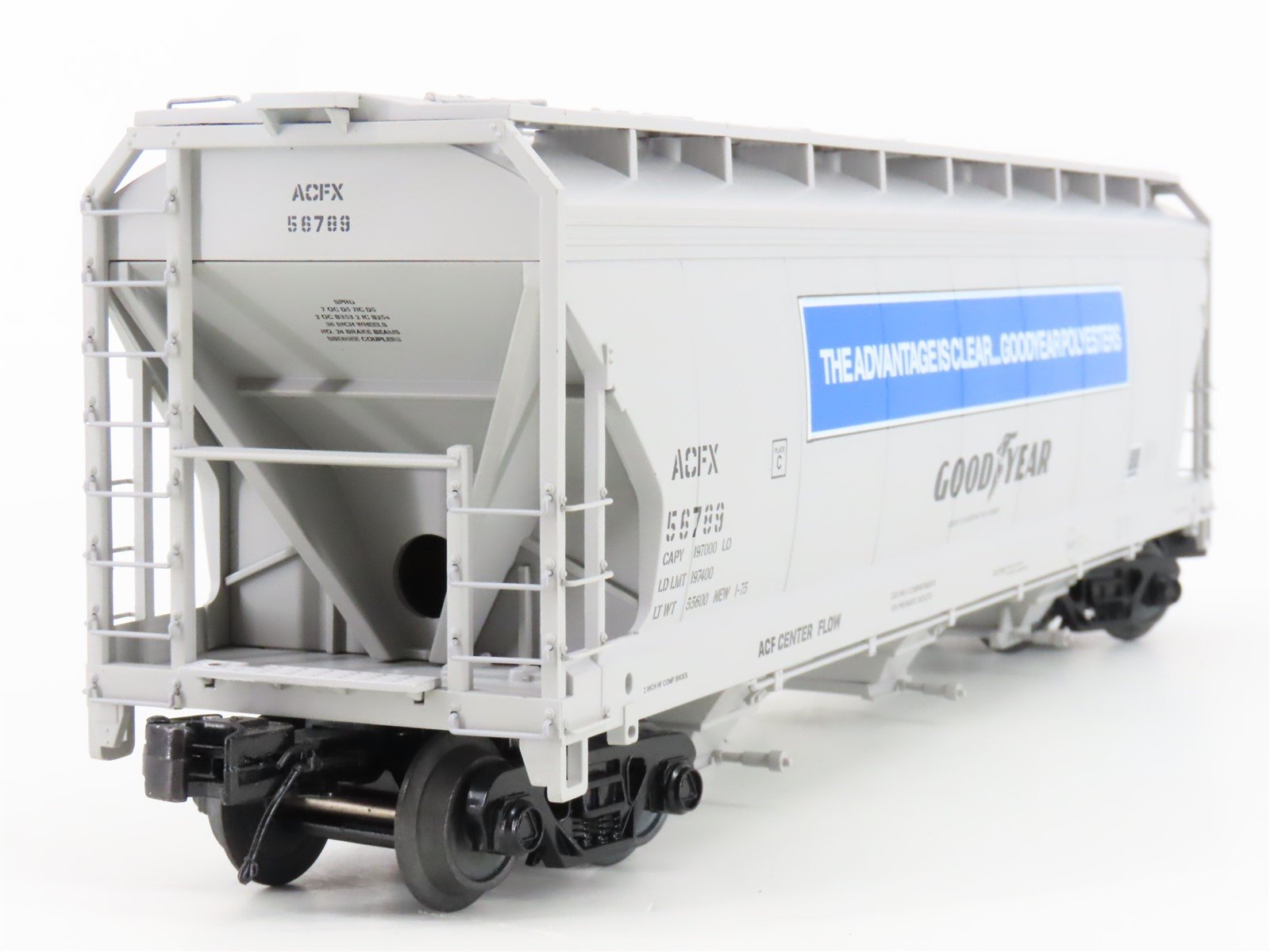 O Gauge 3-Rail MTH 20-97900 ACFX Goodyear Tire & Rubber 3 Bay Hopper Set of 2