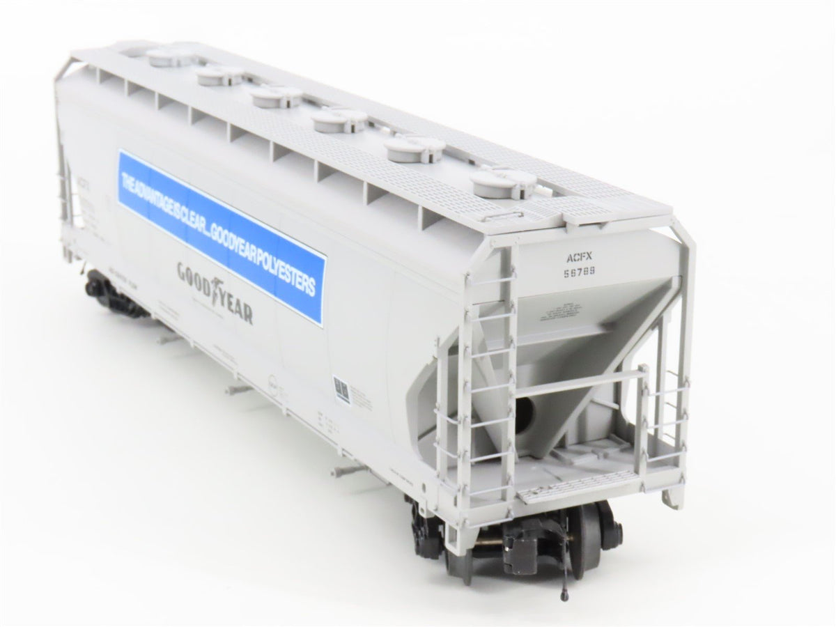 O Gauge 3-Rail MTH 20-97900 ACFX Goodyear Tire &amp; Rubber 3 Bay Hopper Set of 2