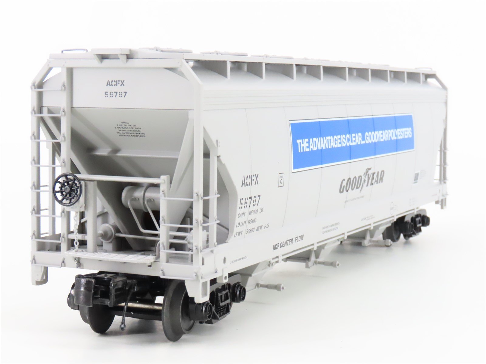 O Gauge 3-Rail MTH 20-97900 ACFX Goodyear Tire & Rubber 3 Bay Hopper Set of 2