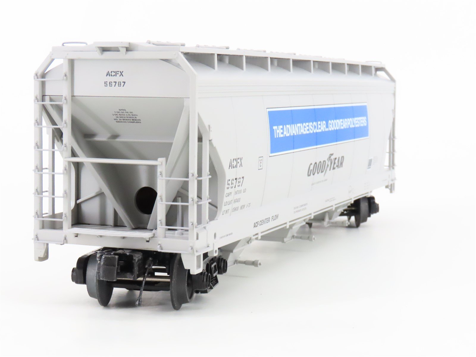 O Gauge 3-Rail MTH 20-97900 ACFX Goodyear Tire & Rubber 3 Bay Hopper Set of 2